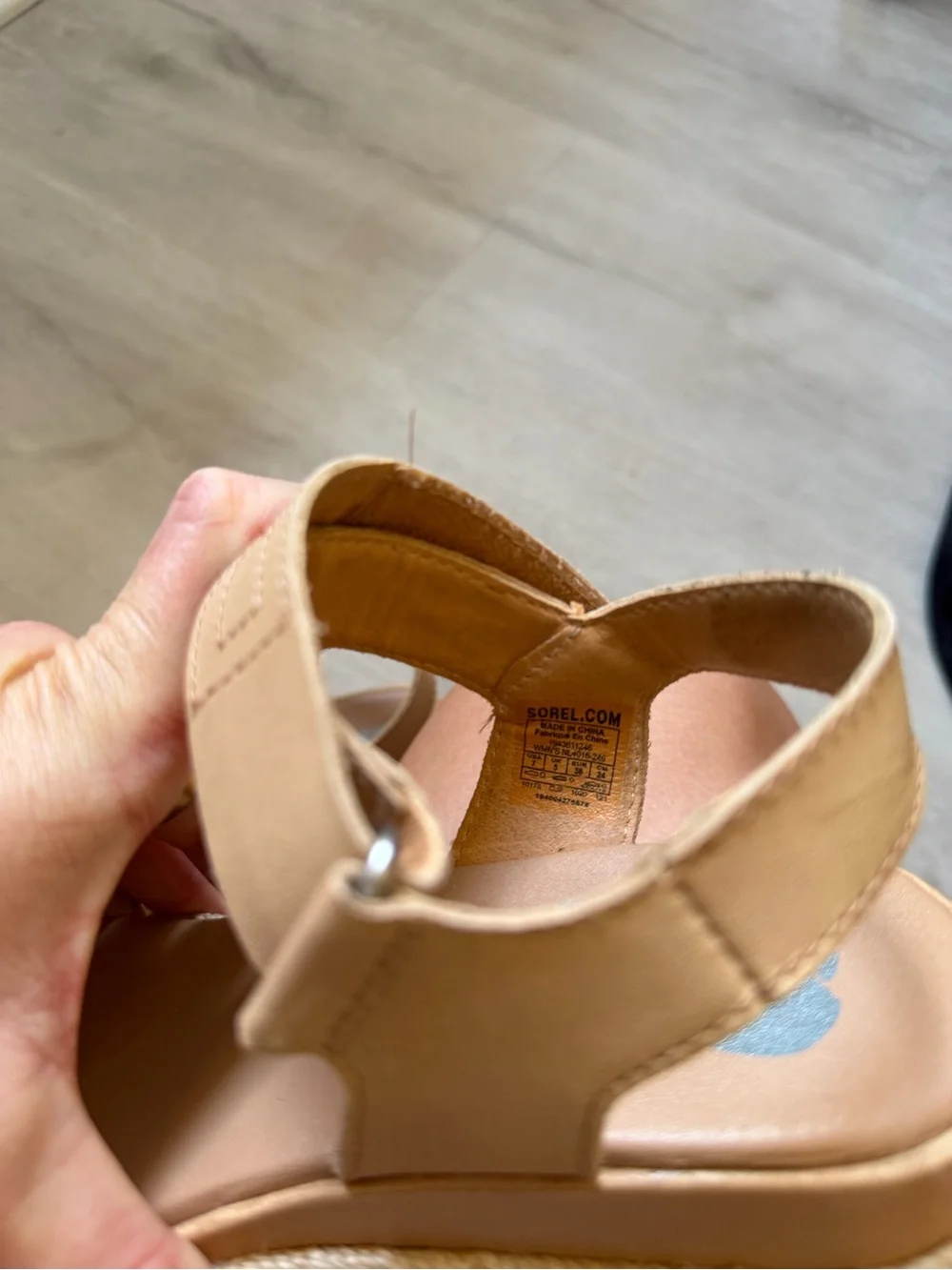 Sorel Tan Platform Espadrille Sandals with Ankle Strap